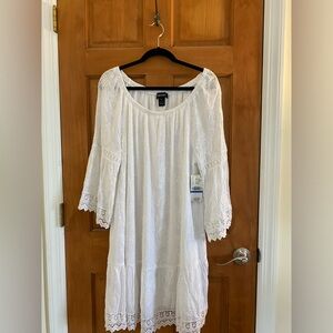 Karen Kane Mixed Lace White Dress Size XL with tags